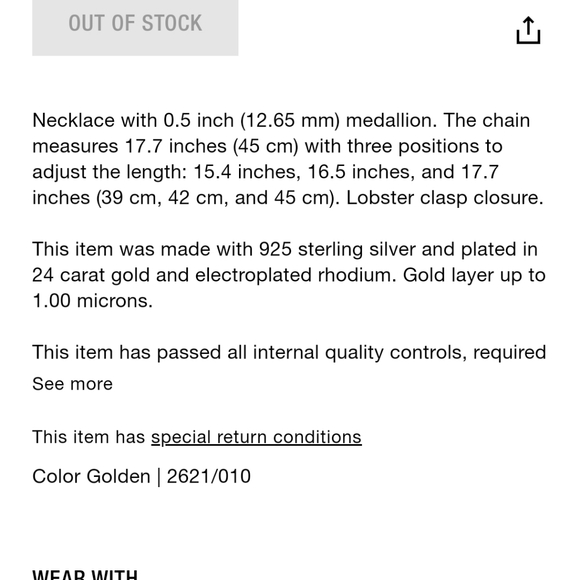 ZARA Gold Plated Sterling Silver Initial Necklace - Picture 3 of 5